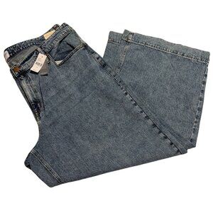 NWT Lane Bryant Womens Signature Fit Wide Leg Mid-Rise Denim Jeans Size 24